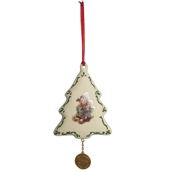 Danbury M.J. Hummel Christmas Ornament Tree 2006 MINT Riding Sleigh '06 Token - Picture 2 of 4